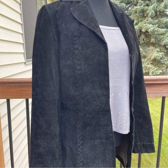 VTG Western Whip Stitch Leather Genuine Suede Coat Womens Size S Sonoma Jeans Co - Picture 15 of 15